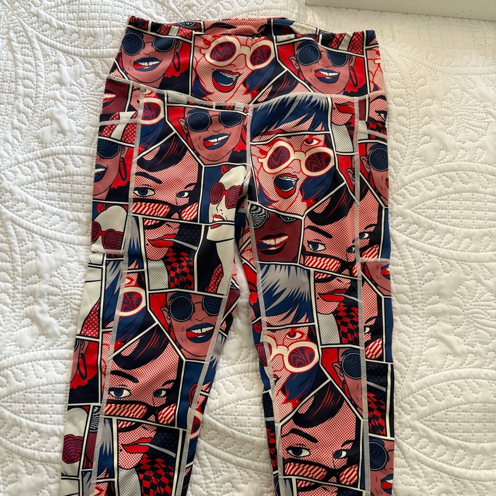Constantly Varied Gear CVG Size Medium M Colorful Comic Print Leggings Trio - Picture 8 of 11